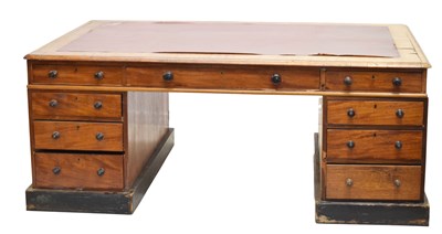 Lot 744 - Victorian mahogany partners desk