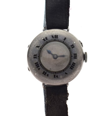Lot 225 - Early 20th silver cased wristwatch