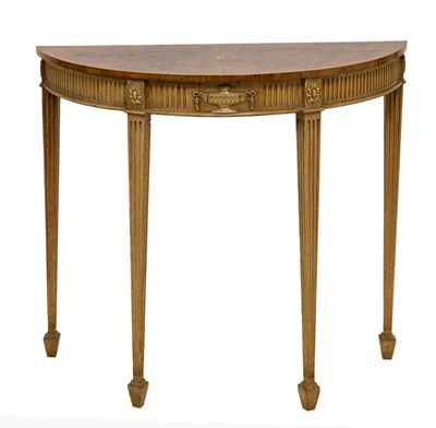 Lot 515 - Limewood and yew wood demi-lune table by Charles Tozer