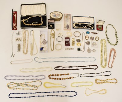 Lot 207 - Large collection of costume jewellery to include Victorian silver jewellery, etc