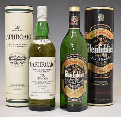 Lot 317 - Laphroaig and Glenfiddich scotch whisky