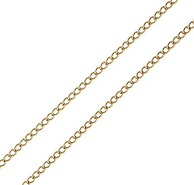 Lot 134 - Yellow metal curb link necklace, stamped 9ct