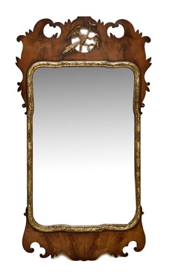 Lot 483 - George III style mahogany fret-frame wall mirror, circa 1900