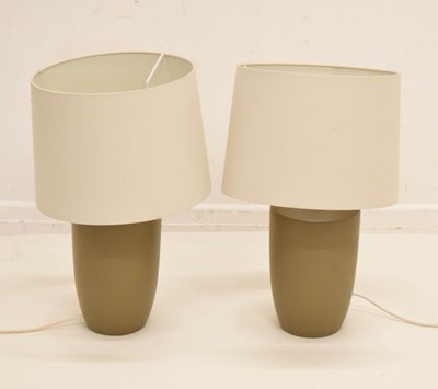Lot 292 - Pair of Portuguese pottery table lamps