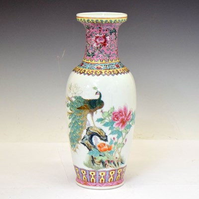Lot 445 - Chinese Canton Famille Rose porcelain vase