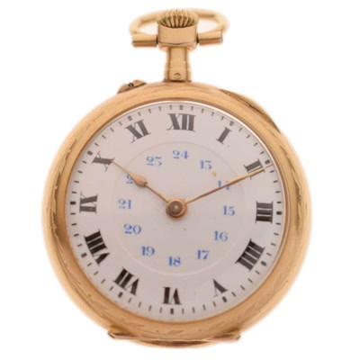 Lot 259 - French lady's yellow metal (18ct gold) open face fob watch