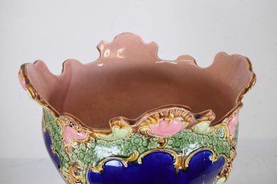 Lot 678 - Majolica jardiniere or planter and stand