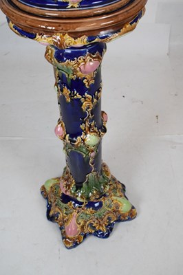 Lot 678 - Majolica jardiniere or planter and stand