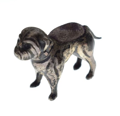 Lot 137 - Edward VII silver novelty pin cushion in the form of a bulldog