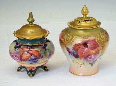 Lot 414 - Royal Worcester - Pot pourri vase and cover, etc