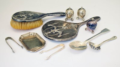 Lot 146 - Collection of silver items to include a two-piece Edward VII silver condiment set, etc