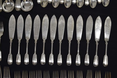 Lot 88 - Composite 20th century Fiddle & Thread pattern flatware service