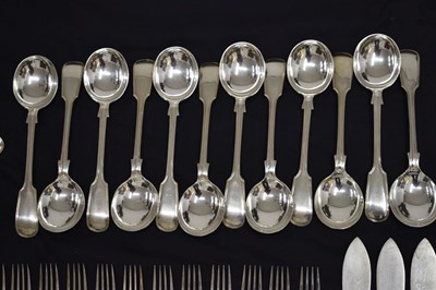 Lot 88 - Composite 20th century Fiddle & Thread pattern flatware service
