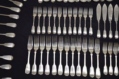 Lot 88 - Composite 20th century Fiddle & Thread pattern flatware service
