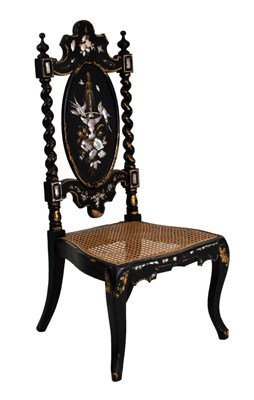 Lot 483 - Victorian ebonised cane seat chair