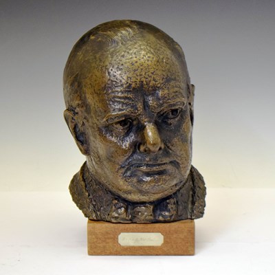 Lot 282 - Bronzed limited edition bust - 'The Head of Sir Winston Churchill'
