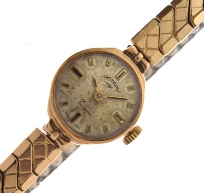 Lot 123 - Rotary - Late 1960s lady's 9ct gold cased bracelet watch