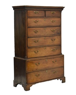Lot 550 - George III tallboy or chest on chest