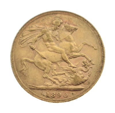 Lot 176 - Queen Victoria gold sovereign, 1890