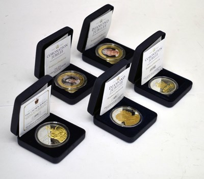 Lot 215 - Five Channel Islands commemorative coins