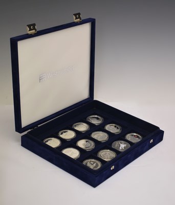 Lot 230 - Gibraltar - Elizabeth II - Twelve silver proof five pound coin set, 2006 and 2009