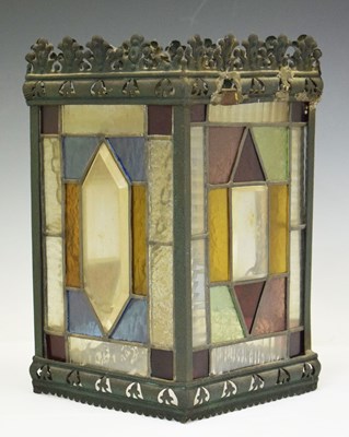 Lot 289 - Victorian stained glass lantern
