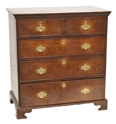 Lot 549 - Mid 18th century oak chest of drawers