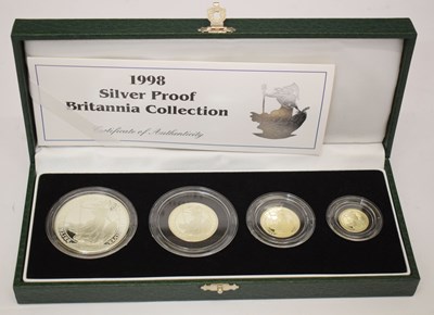 Lot 217 - Elizabeth II - Royal Mint - Silver Britannia four coin set, 1998