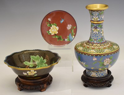 Lot 447 - Group of three Chinese cloisonné items