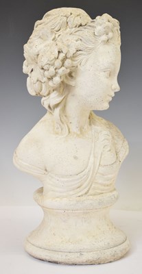 Lot 274 - Composition stone bust of a young lady