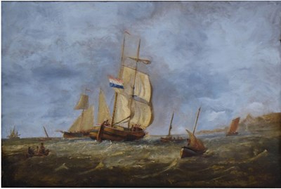 Lot 486 - 19th century Dutch school - Oil on canvas - Seascape