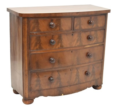 Lot 587 - Victorian mahogany bowfront chest of drawers