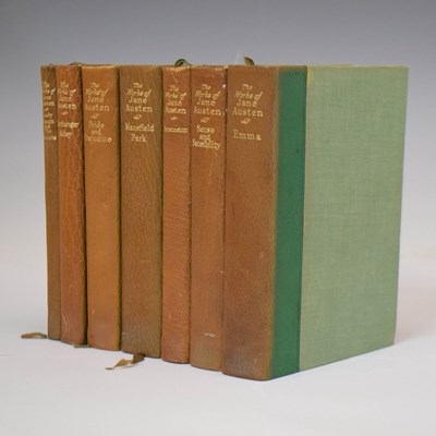 Lot 466 - The Works of Jane Austen, the Adelphi Edition, seven volumes, leather-bound, c1930