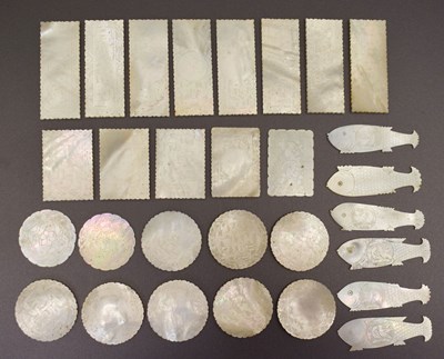 Lot 253 - Collection of 19th century mother-of-pearl gaming counters