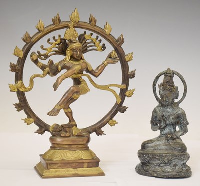 Lot 456 - Indian bronze of Shiva Nataraja, plus figure of a Bodhisattva