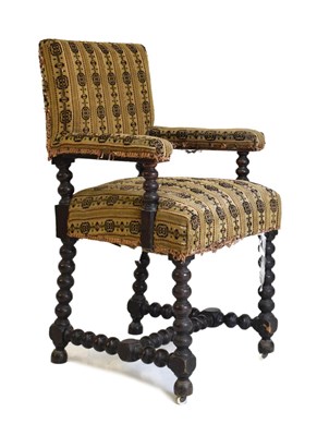 Lot 476 - Late 19th century bobbin-turned armchair