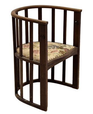 Lot 508 - Arts & Crafts mahogany barrel back chair