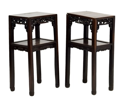 Lot 248 - Pair of Chinese hardwood occasional tables or stands