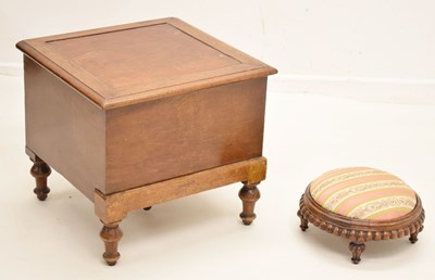 Lot 582 - Victorian footstool and commode stool