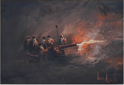 Lot 515 - Ben Maile (British 1922-2017) - Oil on canvas - 'The Night Gunners'