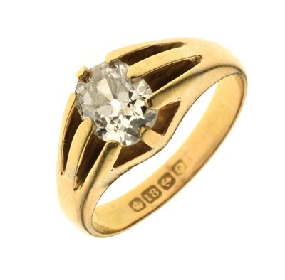 Lot 2 - Diamond solitaire 18ct yellow gold ring