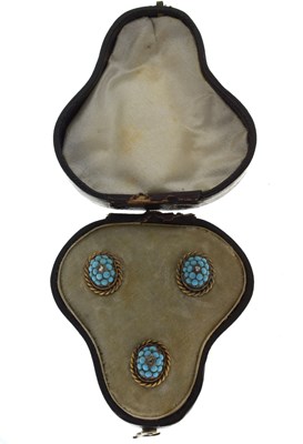 Lot 85 - Victorian turquoise and diamond dress studs