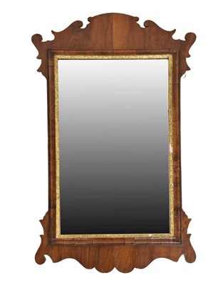 Lot 540 - Georgian style walnut fret framed wall mirror