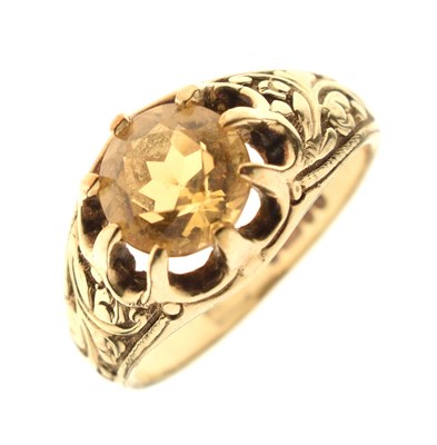 Lot 28 - Citrine 9ct gold dress ring