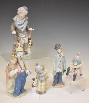Lot 423 - Lladro - Five clown figures