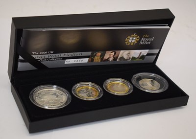 Lot 190 - Royal Mint - Elizabeth II - UK silver proof piedfort four-coin annual collection set, 2009
