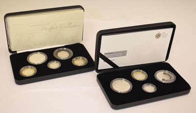 Lot 191 - Royal Mint - Elizabeth II - Two UK silver proof piedfort annual collection set, 2007 and 2008