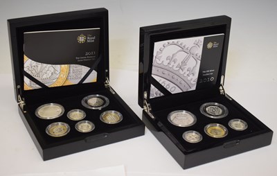 Lot 192 - Royal Mint - Elizabeth II - Two UK silver proof piedfort annual collection set, 2010 and 2011