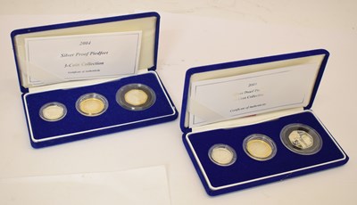 Lot 195 - Royal Mint - Elizabeth II - Two UK silver proof piedfort coin collection set, 2003 and 2004