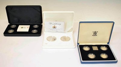 Lot 196 - Royal Mint - Elizabeth II - Three UK silver proof piedfort sets